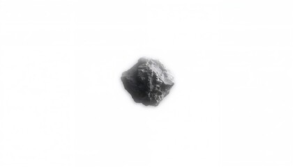 3D rendering of a lone asteroid against a white backdrop