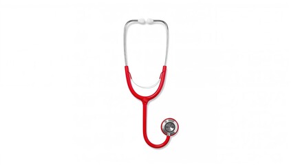 Crimson Stethoscope on a White Surface
