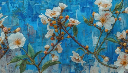 The flowers display white petals with yellow centers