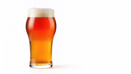 Glass of Amber Ale on a Light Surface