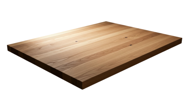 Close-up of a rectangular wooden surface, light beams accentuating the grain