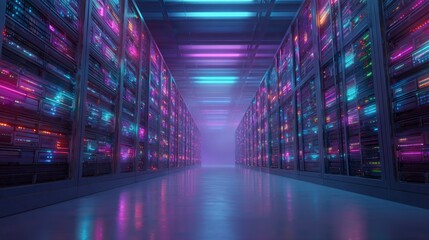 Cybersecurity server room interior