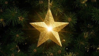 Golden Star and Holiday Tree