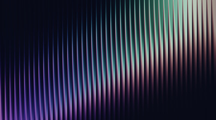 Dark abstract background with vertical lines and gradient of purple and green hues
