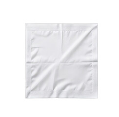 Overhead studio shot of a white folded napkin with textured surface