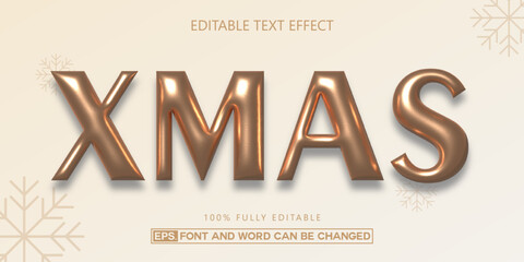 Inflated christmas editable text effect