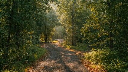Fototapeta premium Forest Trail Bathed in Morning Light