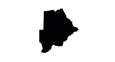 Obraz premium Botswana country outline silhouette on white background