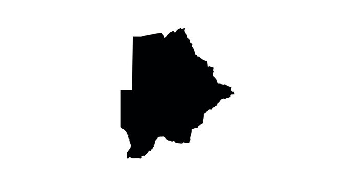 Botswana country outline silhouette on white background