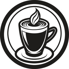  Hand-drawn espresso shot with latte art background silhouette vector icon , white background 