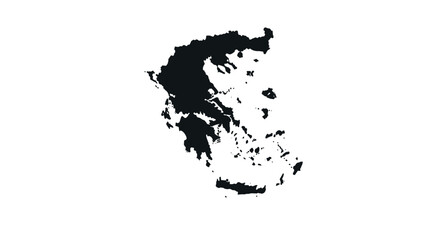 Obraz premium Detailed silhouette of greece map in black and white on white background