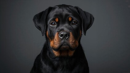 Close-up of a Rottweiler canine