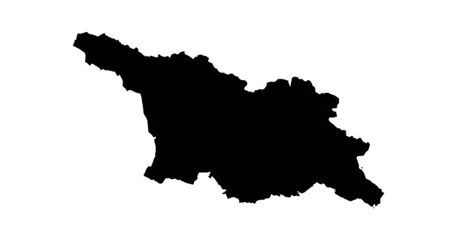 Georgia country map silhouette on white background