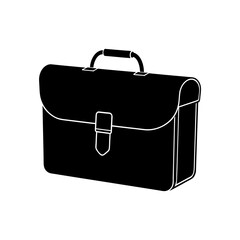 Professional black briefcase for business meetings, classic design for corporate executives, vector style