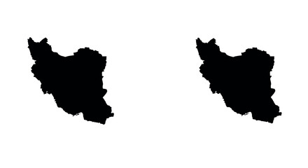 Obraz premium Outline maps of iran in silhouette style