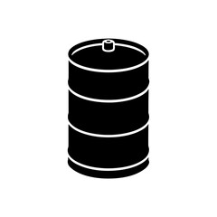 Sleek black metal barrel illustration ideal for industrial, storage, or oil concepts vector art