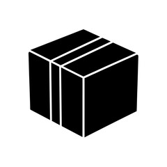Simple black box icon, perfect for delivery, package, and storage concepts, scalable vector graphic