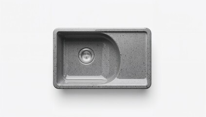 Fototapeta premium Isolated gray granite kitchen sinks on a white backdrop