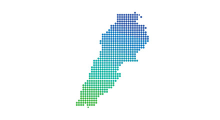 Fototapeta premium Lebanon map in colorful gradient dots: modern geometric design