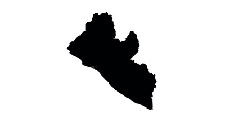 Liberia country outline silhouette on white background