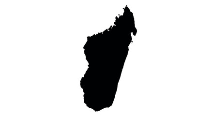 Madagascar black silhouette map on white background © Maureen