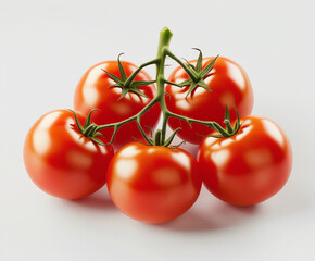 Tomatoes on white background