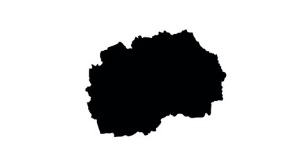 Obraz premium North macedonia silhouette: bold black outline on white background