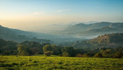 Fototapeta premium Foggy Mountain Landscape