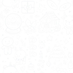 Christmas Doodle Seamless Pattern Cute Hand Drawn Holiday Design transparent