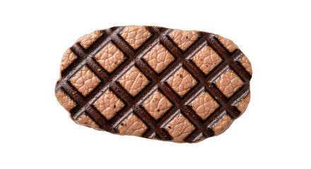 Grilled steak with crosshatch grill marks on a black background