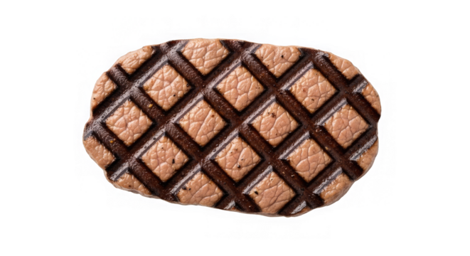 Grilled steak with crosshatch grill marks on a black background