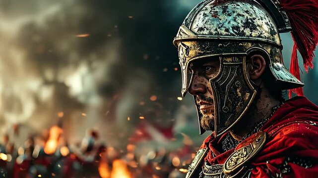 Roman Centurion Leading His Troops into Battle