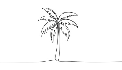 Single line drawing of a palm tree (2)