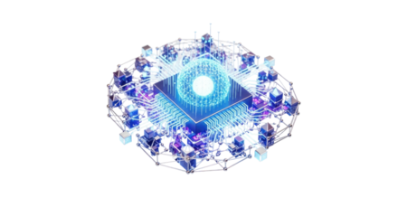 Advanced microchip central processing unit digital technology concept