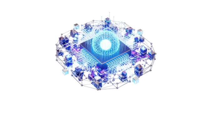 Advanced microchip central processing unit digital technology concept