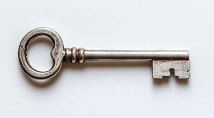 Antique key on white background (2)