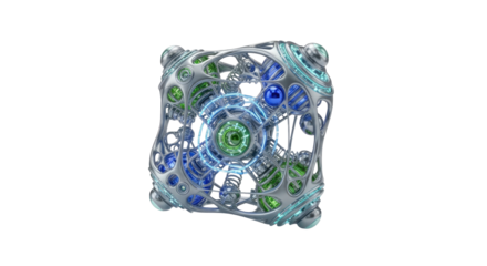 Futuristic abstract organic technology object 3 d render illustration
