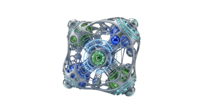 Futuristic abstract organic technology object 3 d render illustration
