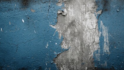 Blue scratched metal with white marks. Peeling paint effect. Distressed texture. Brush stroke patterns. Cracked surface.