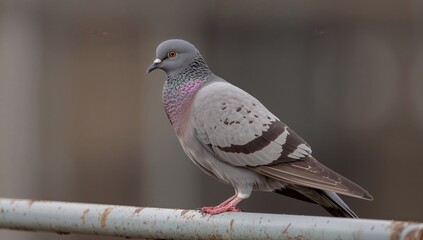 Bird perched on a steel rod, showcasing feathers and liberty