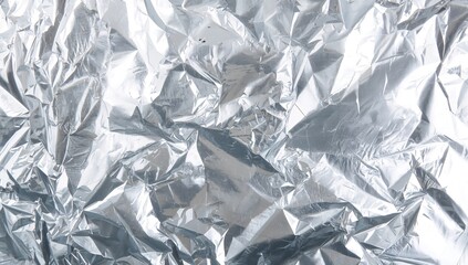 Glossy silver metallic foil background texture