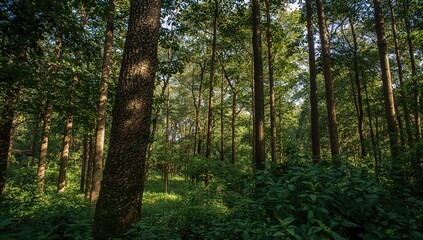 Obraz premium Natural green timber texture from tropical forest wood
