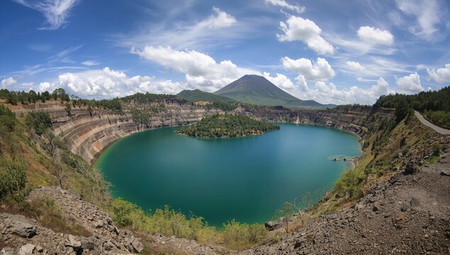 Okama Crater at the Mountain in the Tohoku Region