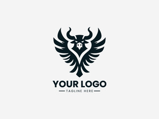 Obraz premium Eagle Bull Shield vector Logo