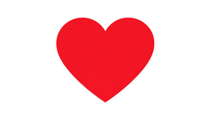 Isolated red heart with a white outline, placed against a stark black background