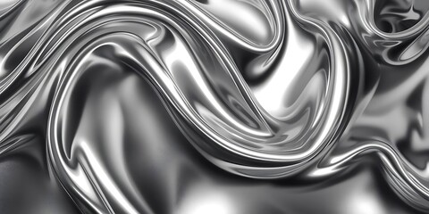 Swirling reflective silver liquid with dynamic texture