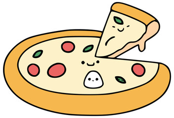 Cute pizza kawaii