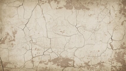 Fototapeta premium Aged wall featuring fractured plaster. Distressed coarse finish. Antique texture ideal for backgrounds and creative projects.