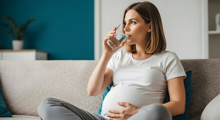 Prenatal Health and Hydration A Pregnant Woman's Journey to Wellness with Water Consumption Embracing Maternal Care and Nourishment for a Healthy Pregnancy Experience