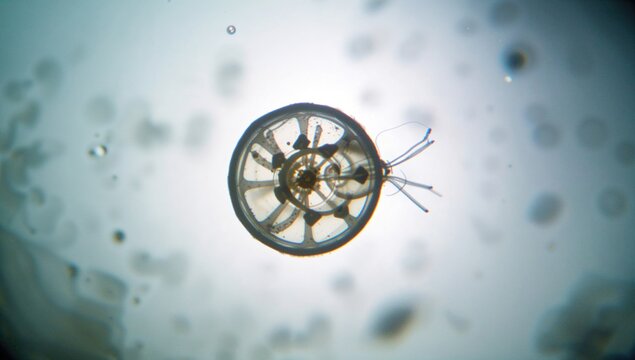 Microscopic examination of wheel animals (Rotifera) for educational purposes